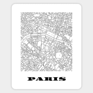 Map of Paris, France Minimalist Line Drawing Magnet